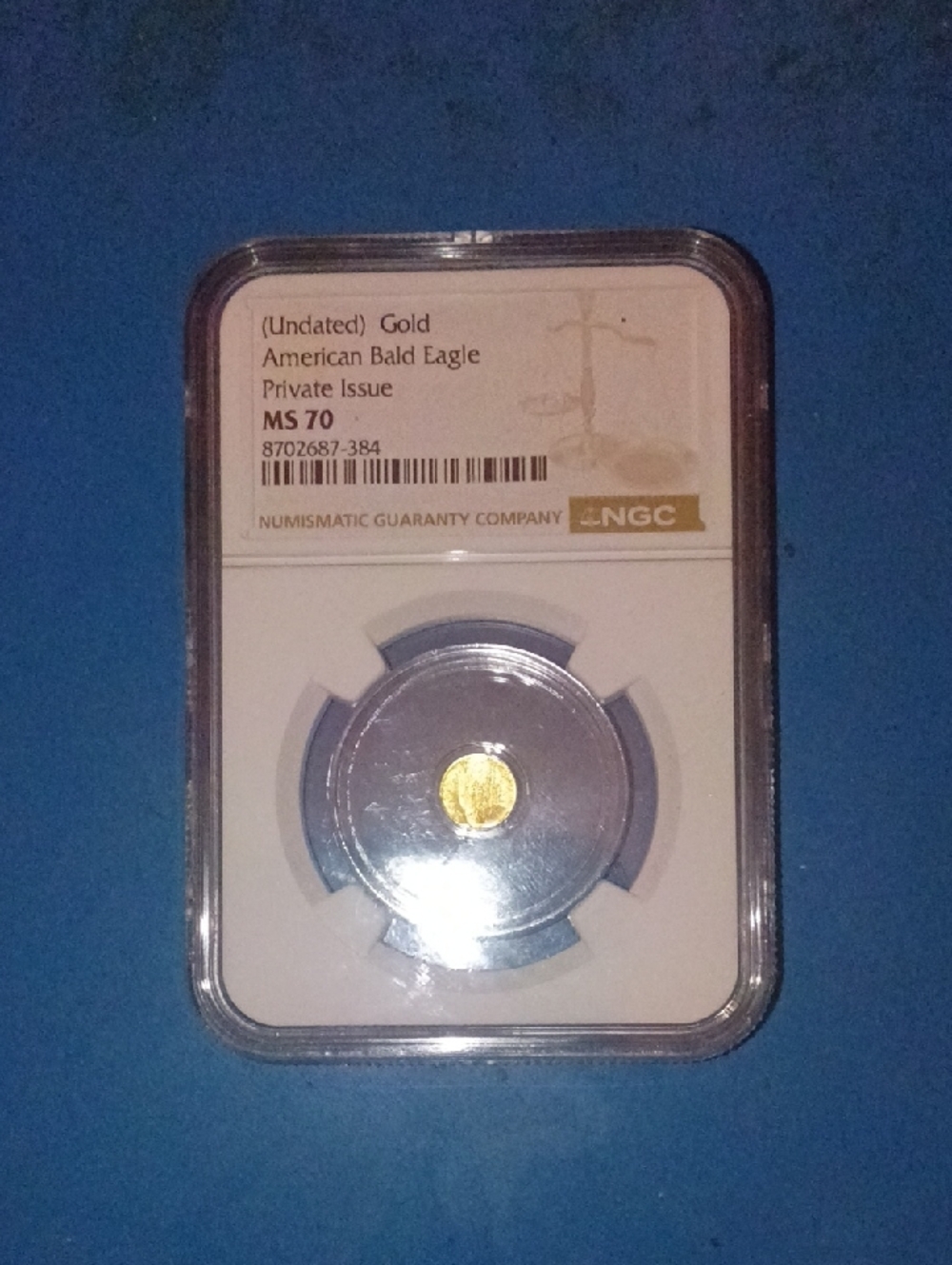 NGC Slabbed Gold American Bald Eagle Coin - Bright Gold Tone